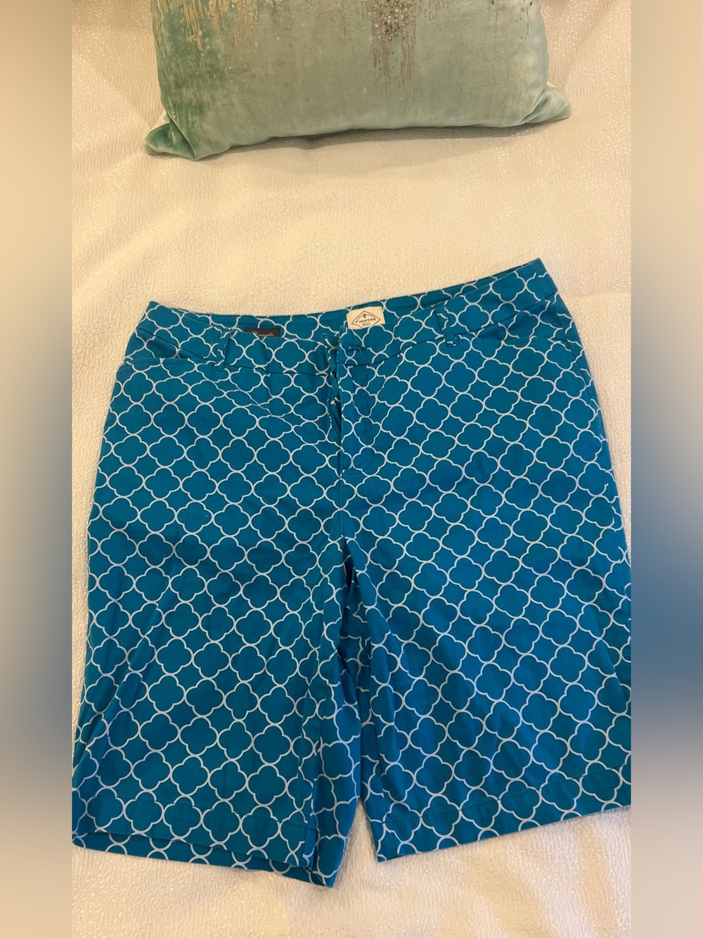 St. John’s Bay Blue Geometric Print Women's Shorts